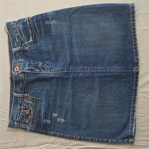 Old Navy Cotton Denim Embroidered Blue Skirt